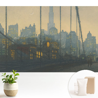 Fototapeta flizelinowa do salonu z motywem nocnego miasta pełnego świateł