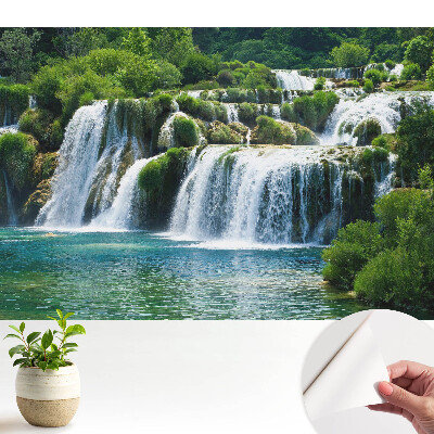 Nowoczesna fototapeta na wymiar Wodospady i zieleń