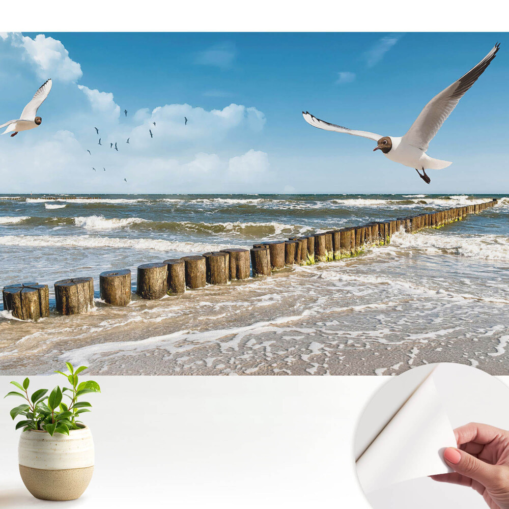 Nowoczesna fototapeta na wymiar Mewy nad morzem