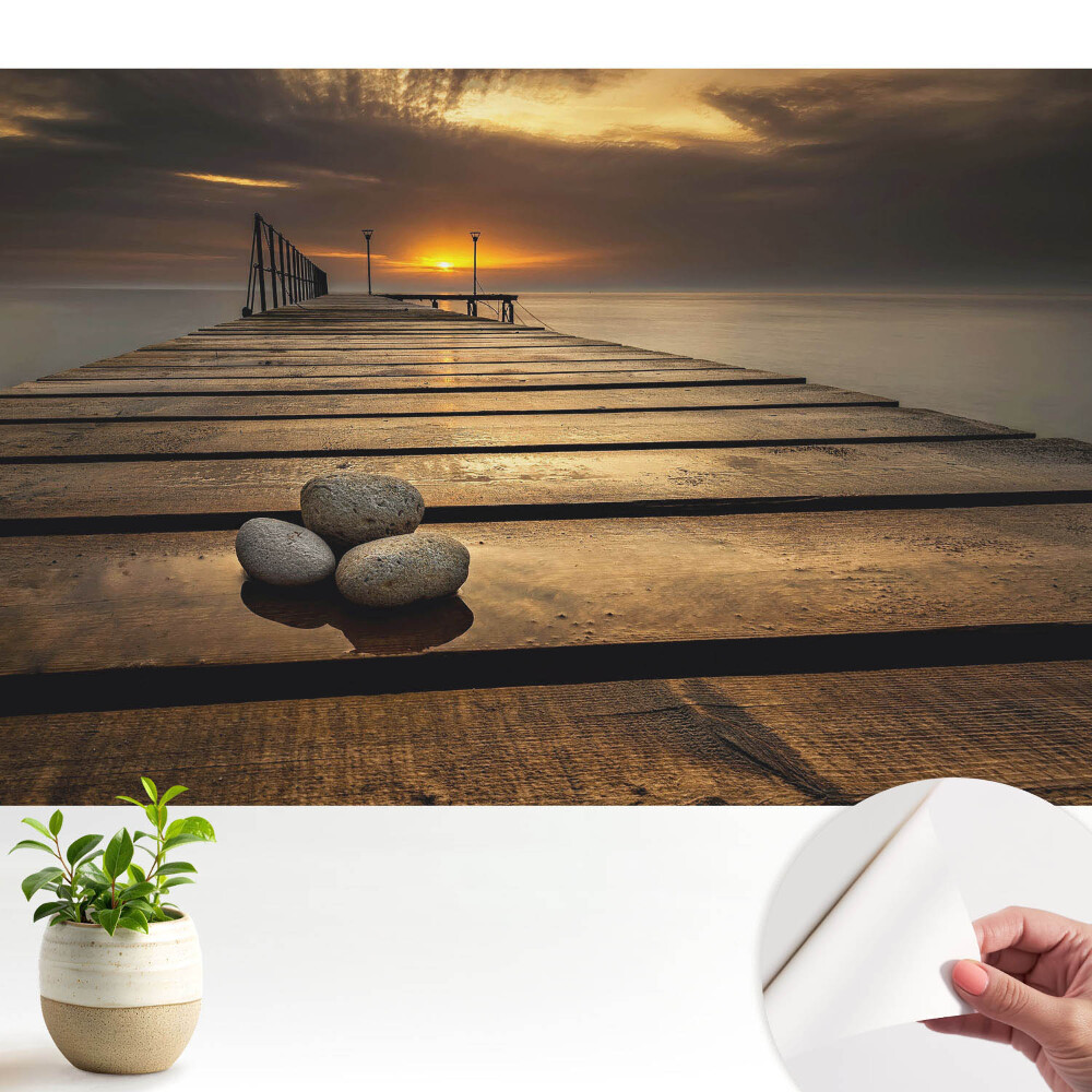 Nowoczesna fototapeta na wymiar Pomost o zachodzie słońca harmonijny spokój
