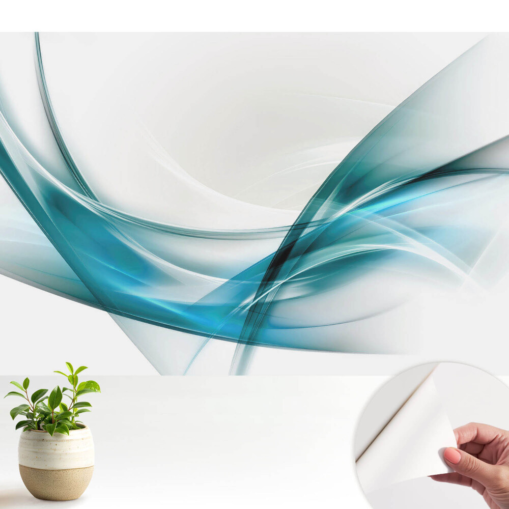 Fototapeta do salonu Abstrakcyjne linie i fale niebieskiego odcienia