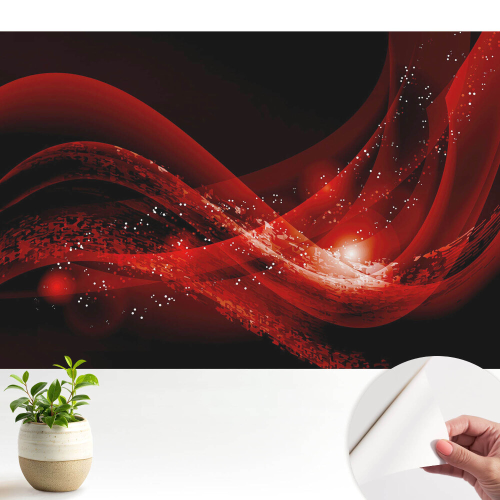 Fototapeta do salonu Abstrakcyjne czerwone fale i iskry