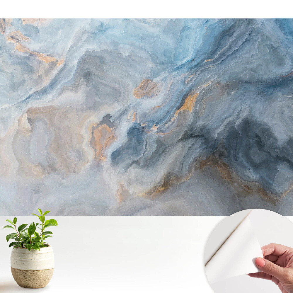 Fototapeta z nadrukiem samoprzylepna Abstrakcyjne fale niebieskie i szare