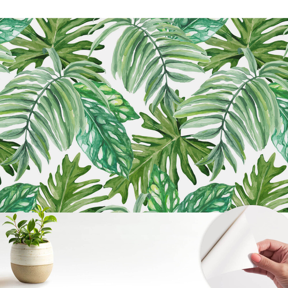 Fototapeta Zielone liście egzotyczne botaniczny wzór