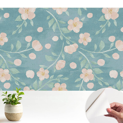 Tapeta fotograficzna samoprzylepna Pastelowe kwiaty i liście