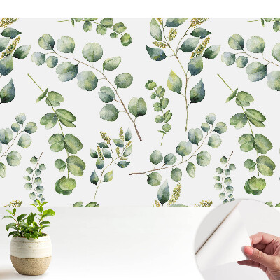 Fototapeta z nadrukiem samoprzylepna Akwarelowe liście roślin powtarzalny wzór