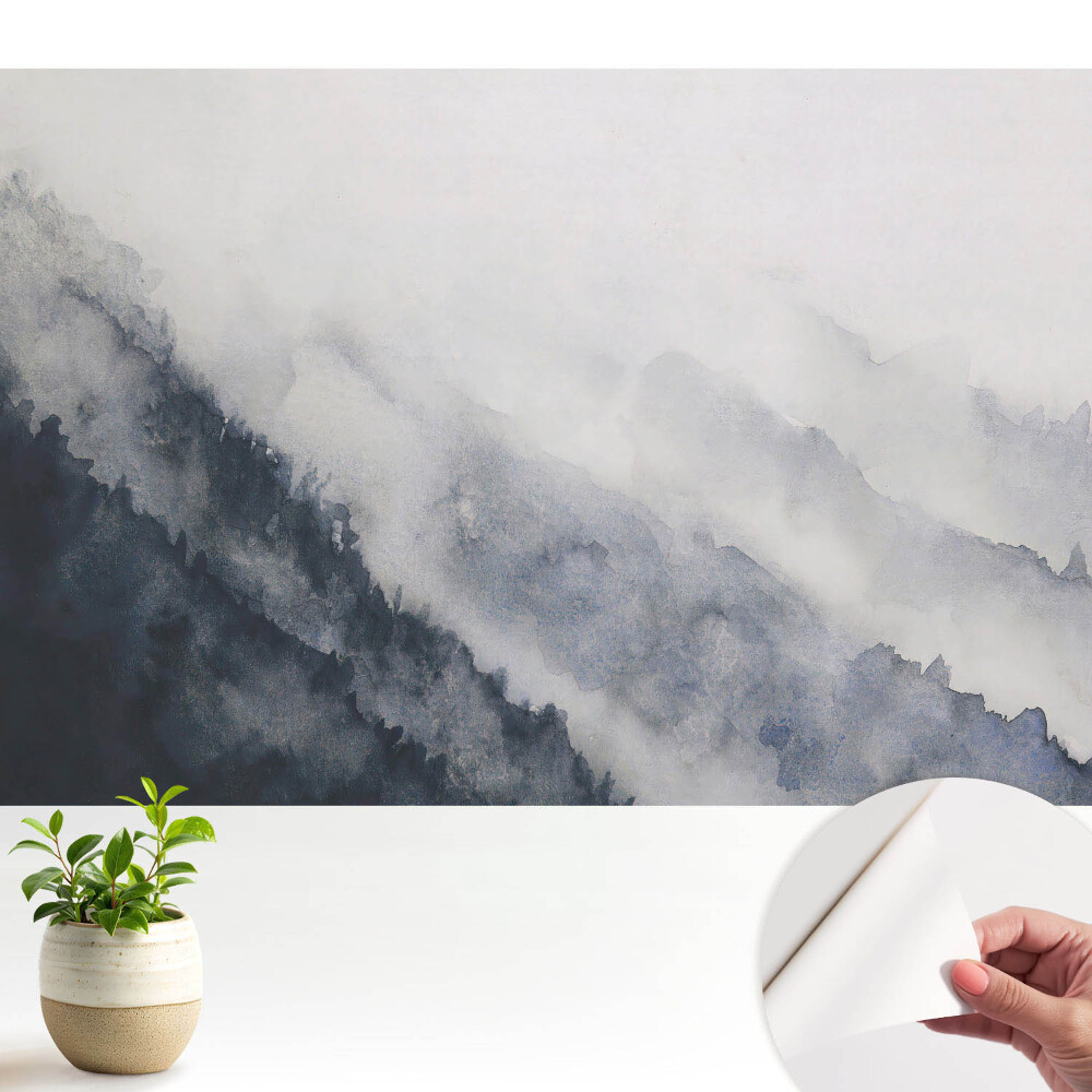 Fototapeta na wymiar do sypialni Akwarelowe góry mgła harmonia