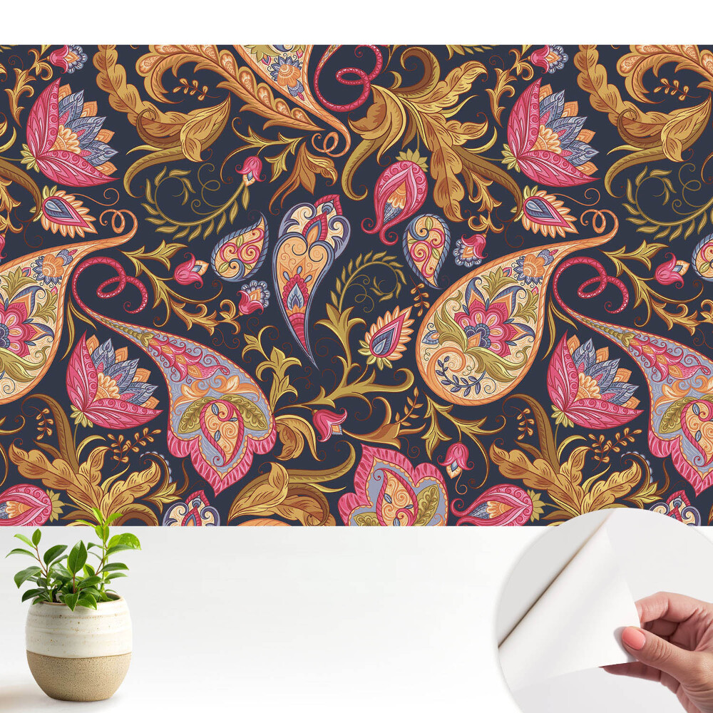 Fototapeta na wymiar do sypialni Kwiecisty paisley wzór kolorowy elegancki