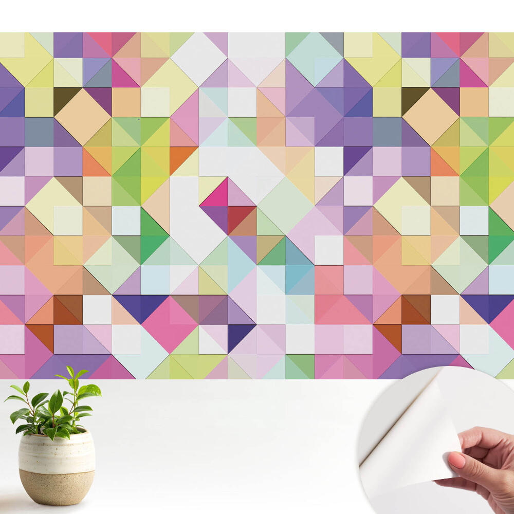 Nowoczesna fototapeta na wymiar Geometryczna mozaika w żywych kolorach