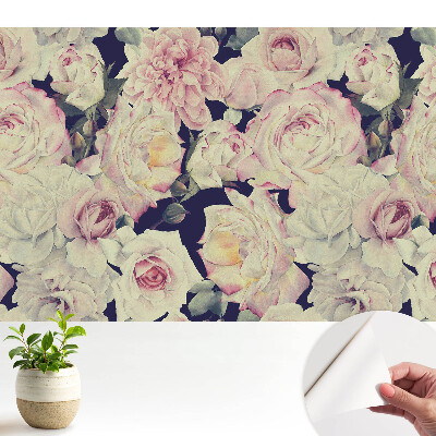 Fototapeta z nadrukiem samoprzylepna Romantyczne kwiaty powtarzalny wzór