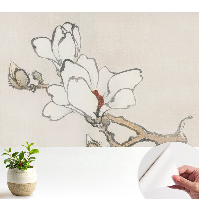 Fototapeta z nadrukiem samoprzylepna Klasyczne magnolie tuszem