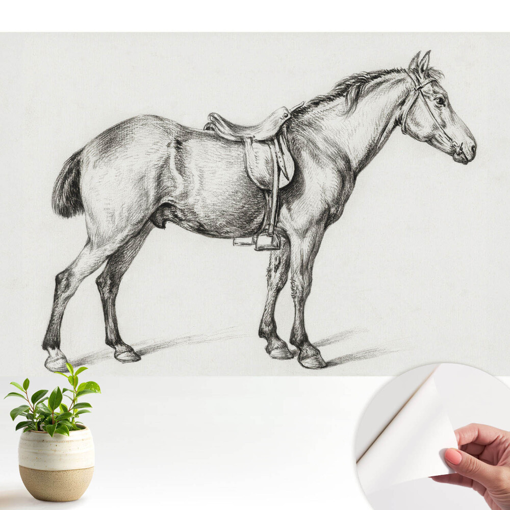 Fototapeta do salonu Realistyczny koń z siodłem