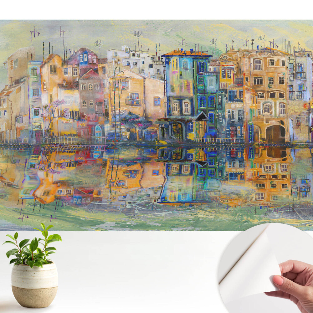 Fototapeta z nadrukiem samoprzylepna Kolorowy pejzaż z refleksją w wodzie