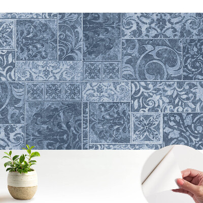 Fototapeta do salonu Niebieski wzór w stylu vintage