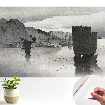 Fototapeta do salonu Żagle i góry o zmierzchu