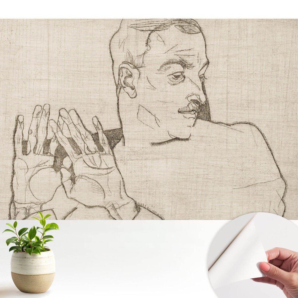 Tapeta fotograficzna samoprzylepna Szkic minimalistyczny postać i gest