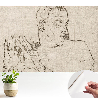 Tapeta fotograficzna samoprzylepna Szkic minimalistyczny postać i gest