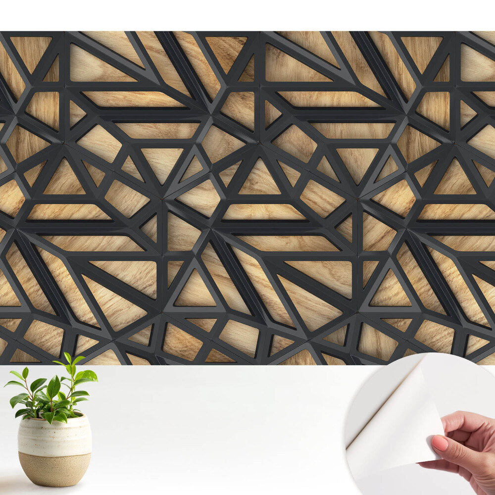 Nowoczesna fototapeta na wymiar Geometryczne trójkąty drewno harmonia