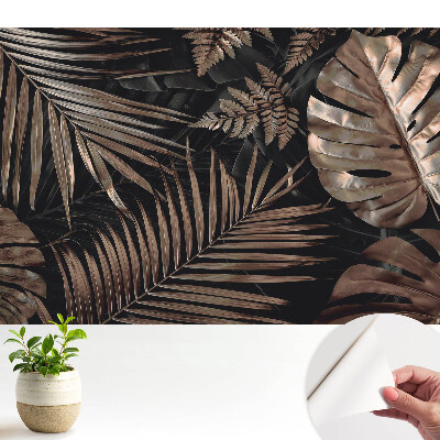 Fototapeta na wymiar do sypialni Tropikalne liście w brązie