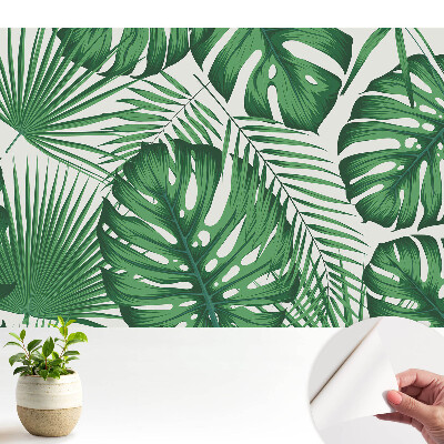 Fototapeta na wymiar do sypialni Zielone liście tropikalne harmonia natury