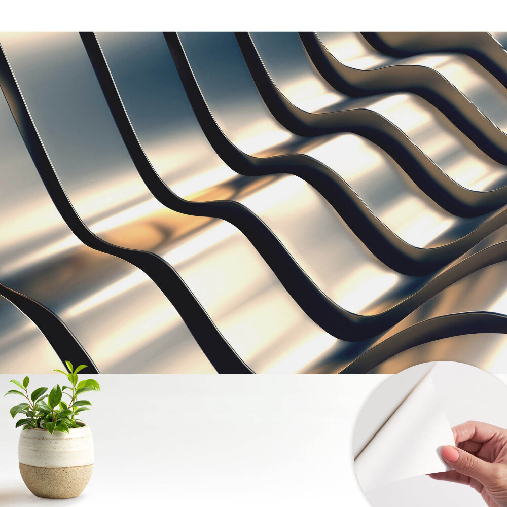 Fototapeta z nadrukiem samoprzylepna Fale metalu w nowoczesnym stylu