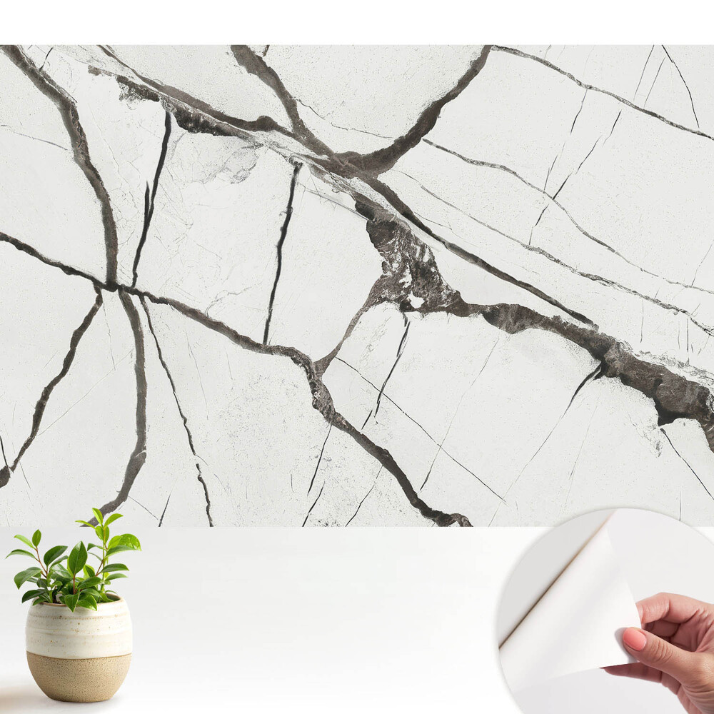 Tapeta fotograficzna samoprzylepna Marmur ciemne żyły wzór geometryczny