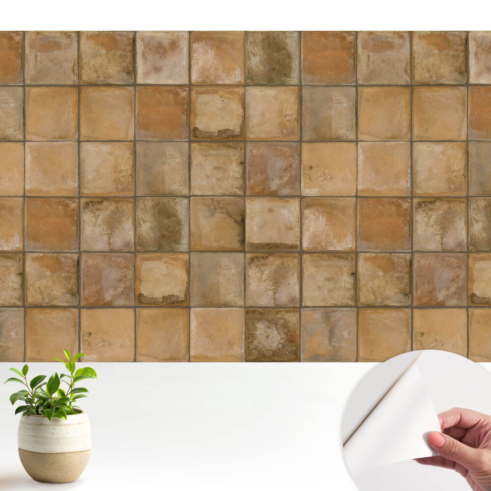 Nowoczesna fototapeta na wymiar Kwadratowe płytki w ciepłych kolorach