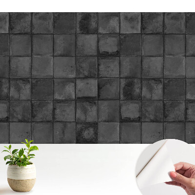 Fototapeta z nadrukiem samoprzylepna Szare prostokątne kafelki wzór geometryczny