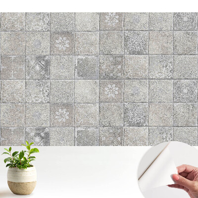 Tapeta fotograficzna samoprzylepna Stylowe płytki w odcieniach szarości i beżu