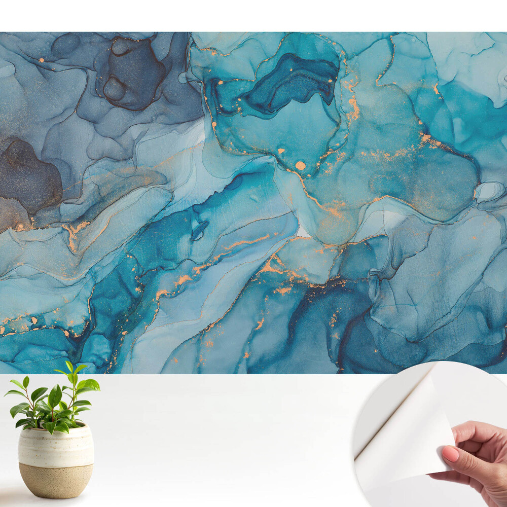 Fototapeta z nadrukiem samoprzylepna Abstrakcyjne zawirowania odcieni niebieskiego