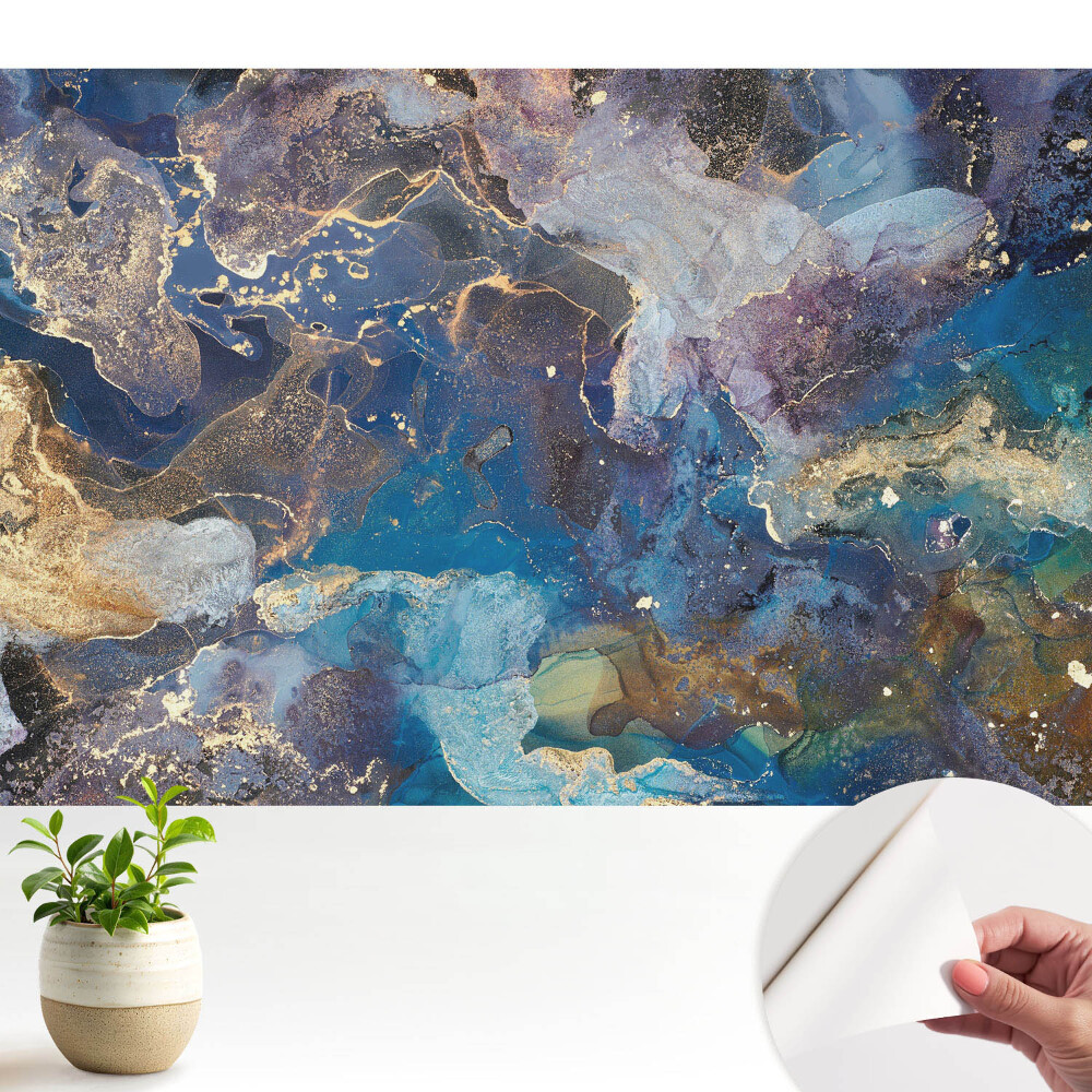 Fototapeta do salonu Kosmiczna abstrakcja w odcieniach niebieskiego i fioletu