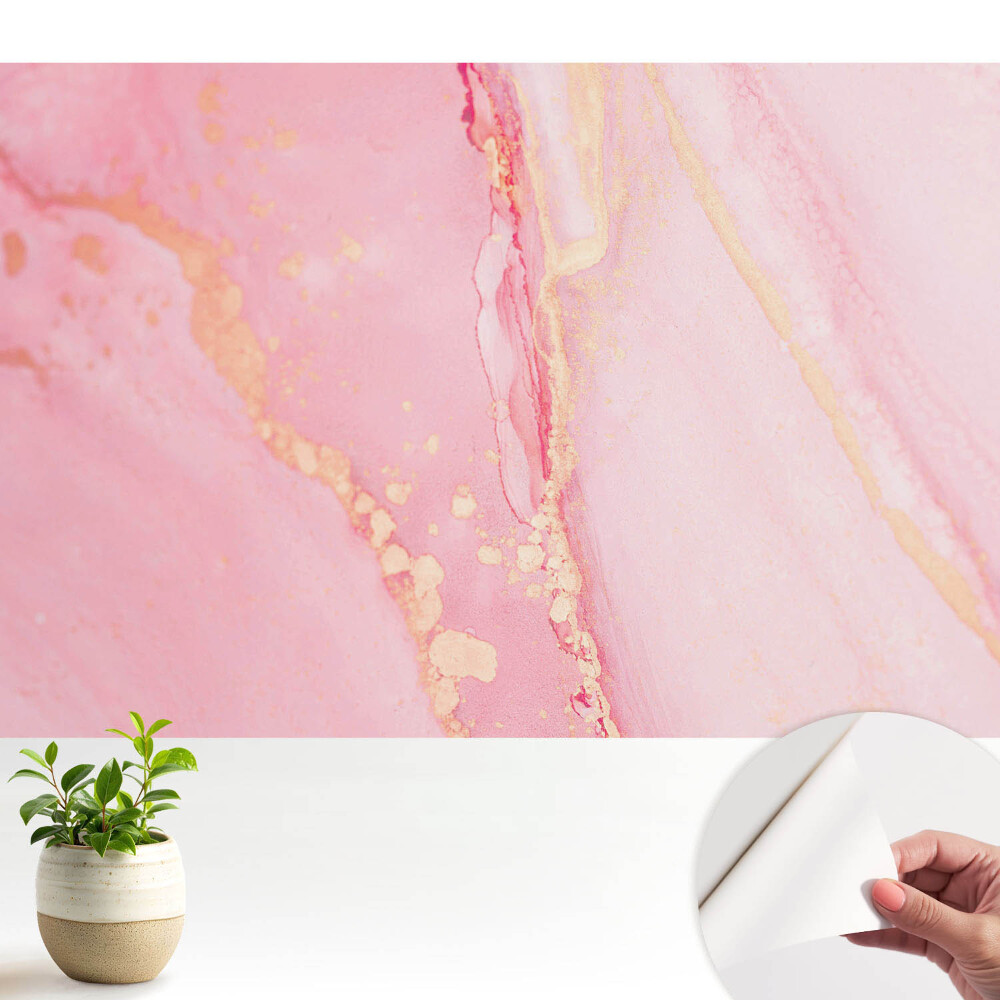 Fototapeta z nadrukiem samoprzylepna Subtelne różowe plamy z żółtymi akcentami