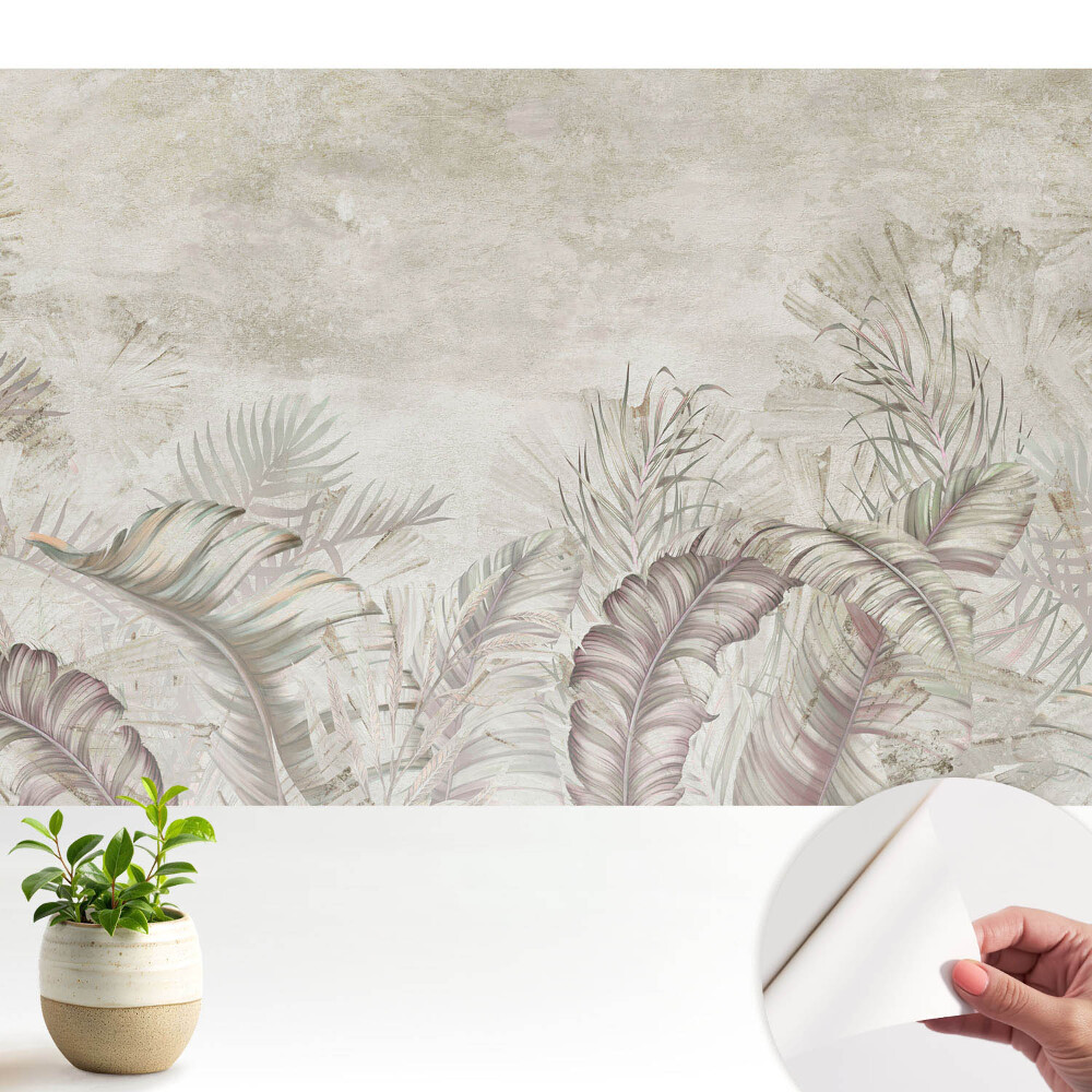 Nowoczesna fototapeta na wymiar Delikatna roślinność pastelowa