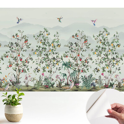 Fototapeta do salonu Egzotyczny krajobraz natury pełen ptaków