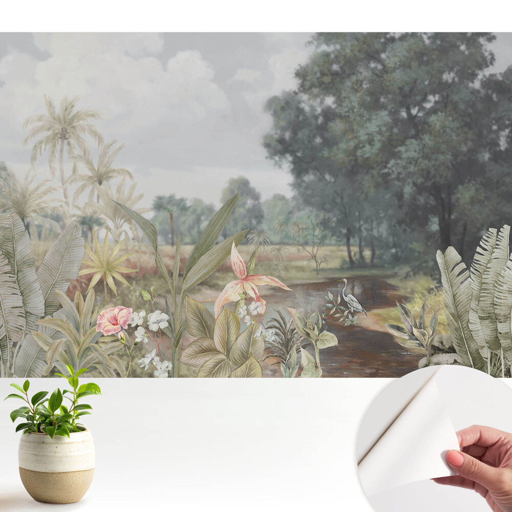 Fototapeta z nadrukiem samoprzylepna Tropikalna oaza zieleni