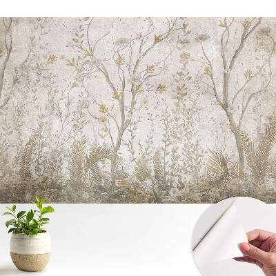 Fototapeta samoprzylepna do salonu Subtelna grafika z delikatnymi roślinami