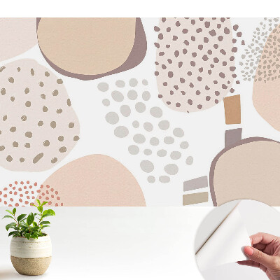 Fototapeta samoprzylepna do salonu Beżowe owoce kropki abstrakcja