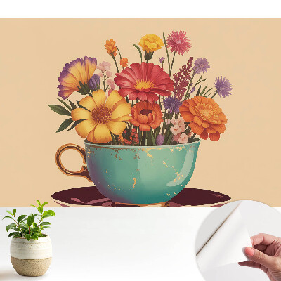 Tapeta fotograficzna samoprzylepna Kwiaty w filiżance