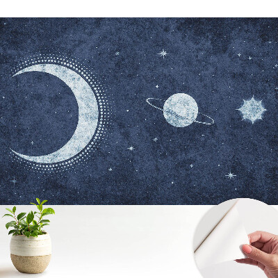 Fototapeta samoprzylepna do salonu Księżycowa noc kosmosu