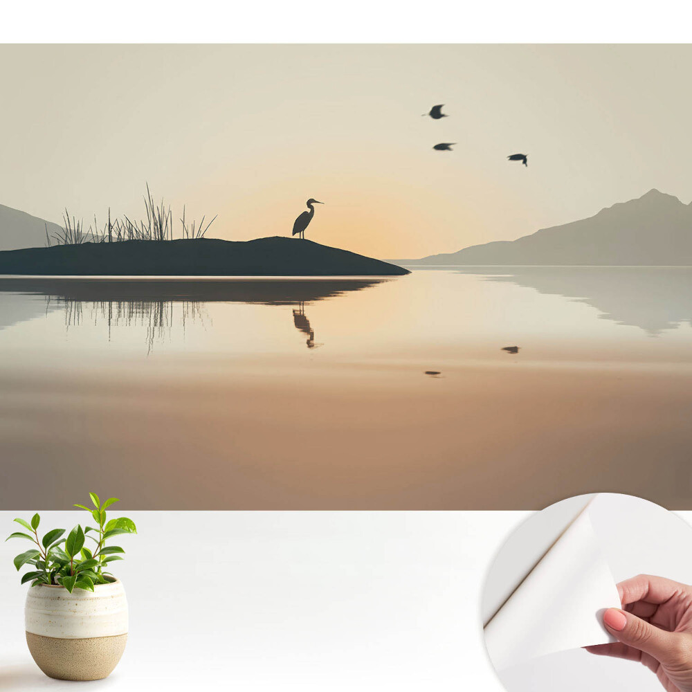 Fototapeta samoprzylepna do salonu Spokojny poranek nad jeziorem