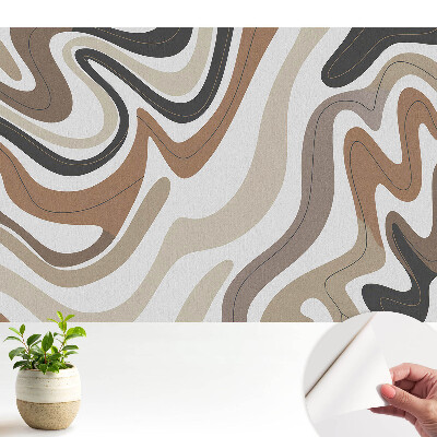 Fototapeta samoprzylepna do salonu Abstrakcyjne linie w odcieniu ziemi