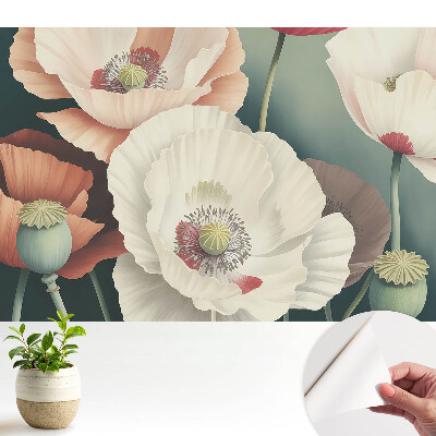 Fototapeta samoprzylepna do salonu Kwiaty maków subtelność elegancja