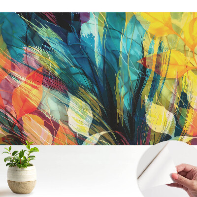 Fototapeta na wymiar do sypialni Kolorowa abstrakcja liści