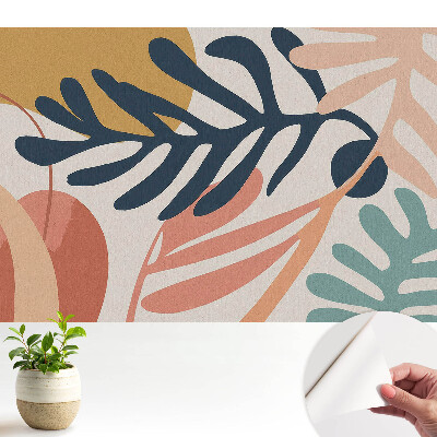 Nowoczesna fototapeta na wymiar Abstrakcyjne liściaste formy w żywych kolorach