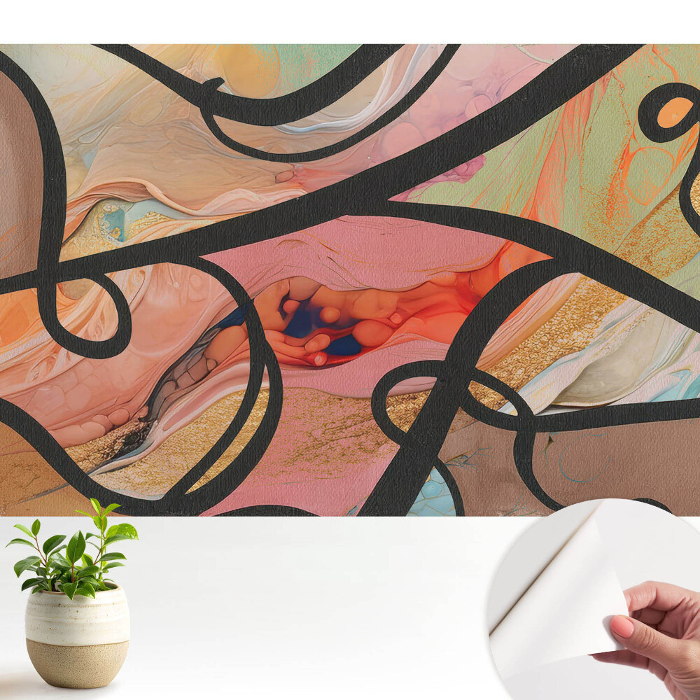 Fototapeta Abstrakcyjne fale i linie kontrastowe