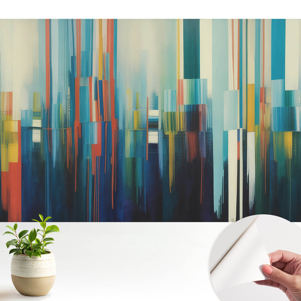 Fototapeta z nadrukiem samoprzylepna Kolorowe, pionowe pasy abstrakcji