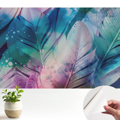 Nowoczesna fototapeta na wymiar Kolorowe pióra nowoczesny wzór harmonijny