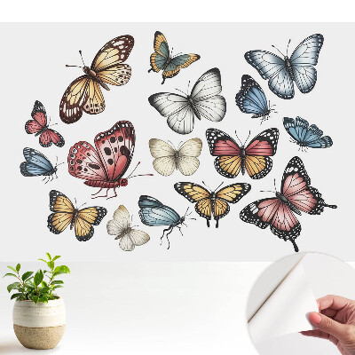 Fototapeta na wymiar do sypialni Kolorowe motyle rozproszone harmonijnie