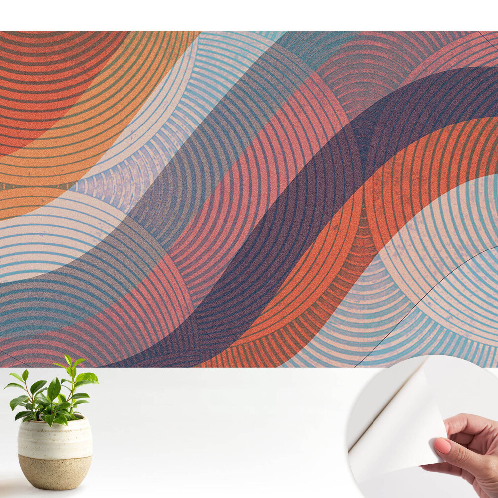 Tapeta fotograficzna samoprzylepna Kolorowe falowane linie abstrakcja