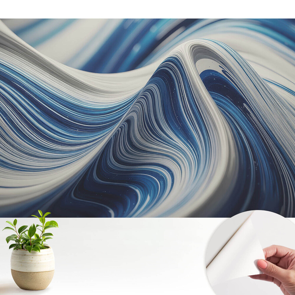 Nowoczesna fototapeta na wymiar Niebieskie fale abstrakcja